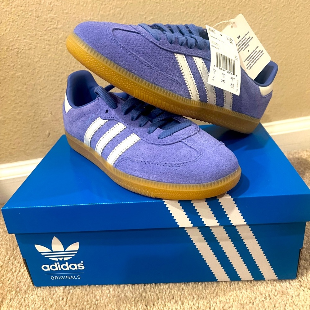 NWT Adidas Originals Unisex Periwinkle Blue Samba OG Sneakers JCREW